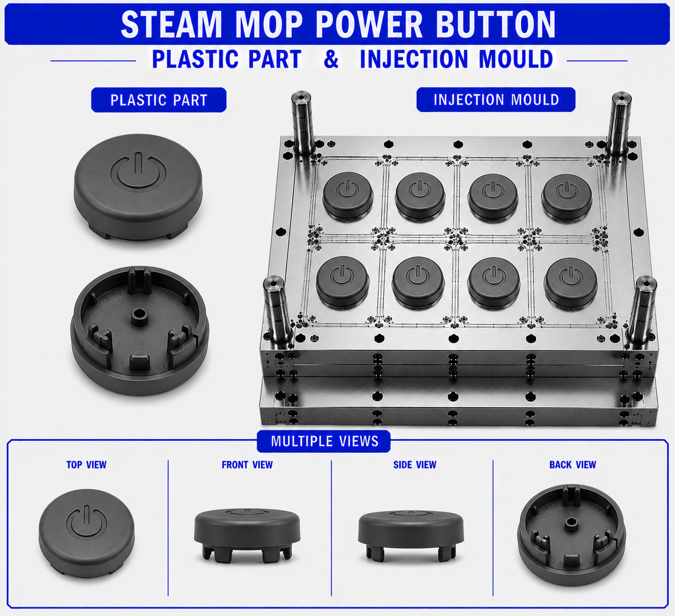 Steam Mop Plastic Power Button Mould and Moulding Service